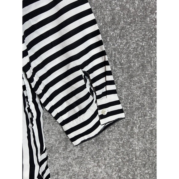 Chicos Long Sleeve Splice Striped Button Up Tunic Top Womens‎ Size 2 US Sz 12/14 - Picture 4 of 7